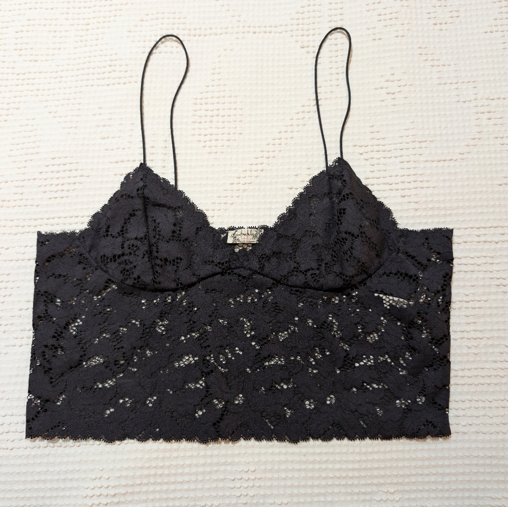 Free People Black Lace Bralette